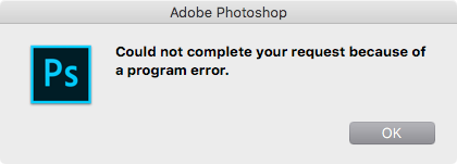Adobe Photoshop Could Not Complete