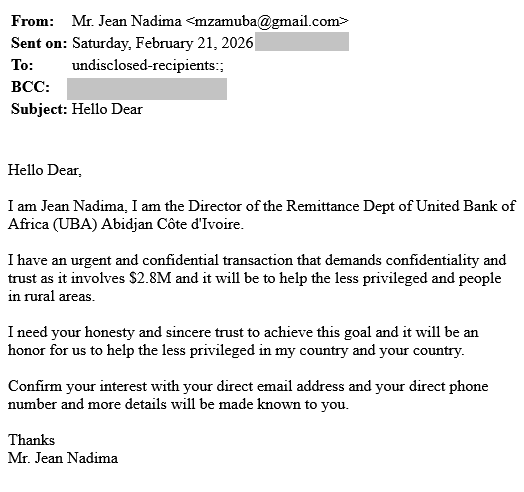 Hello Dear, I Am Jean Nadima