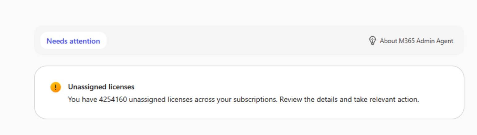 You have 4254160 unassigned licenses