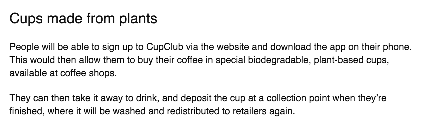 App for coffee cup disposal