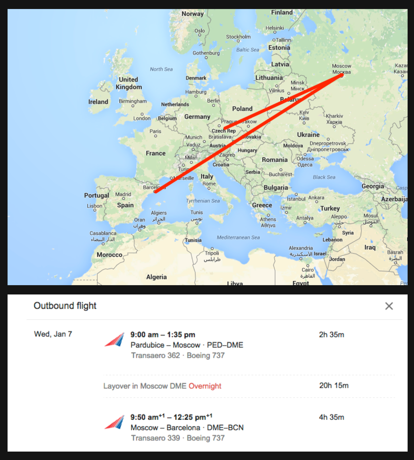 Google Maps can search flights now