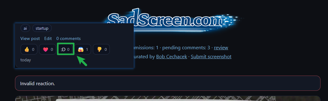 :D – Invalid reaction