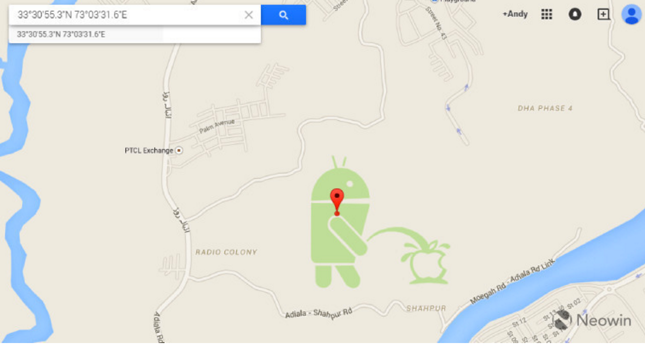 Unfunny Google Maps easter egg