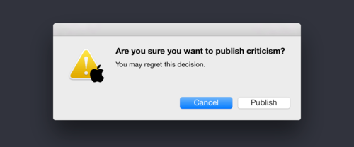 Are you sure you want to publish criticism?