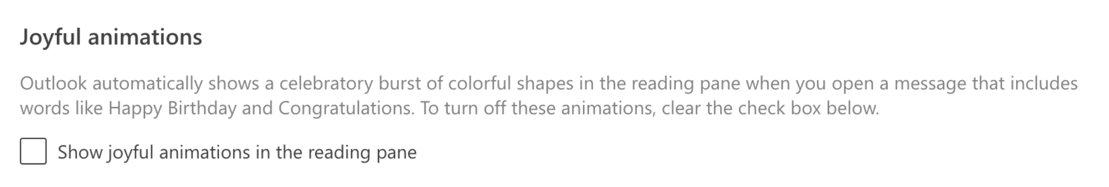 Joyful animations in Outlook