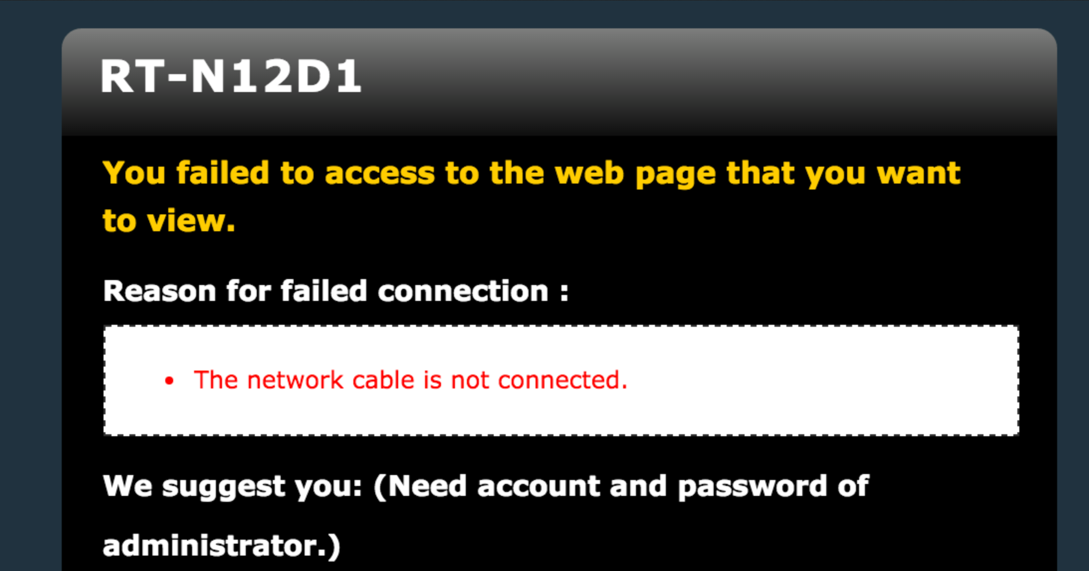You failed to access to the web page that you want to view.