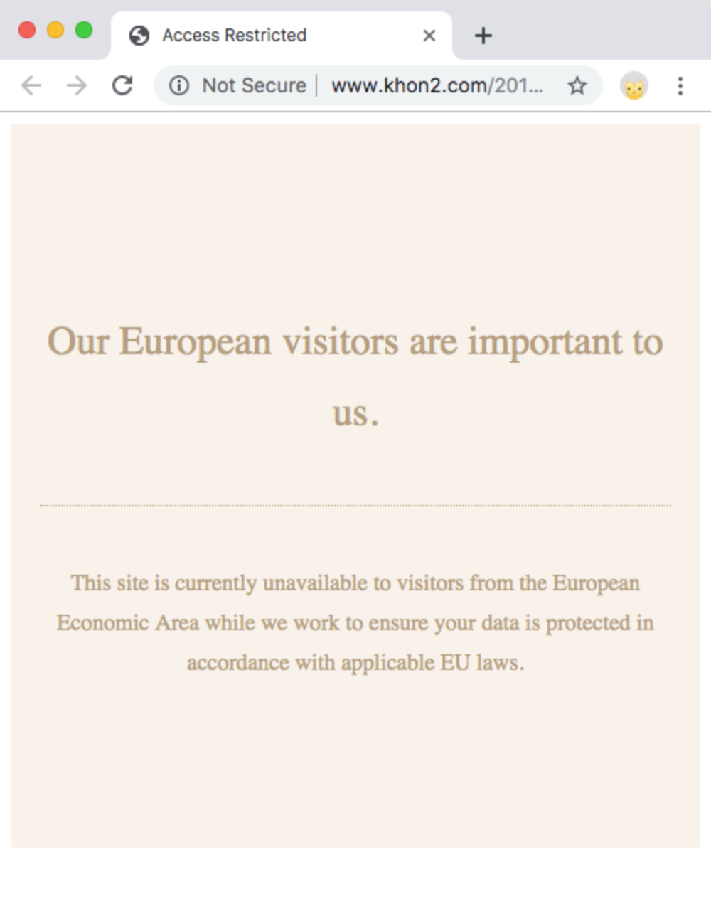 Our European visitors are important to us. This site is currently unavailable to visitors from the European Economic Area