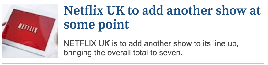 Netflix UK to add another show at some point