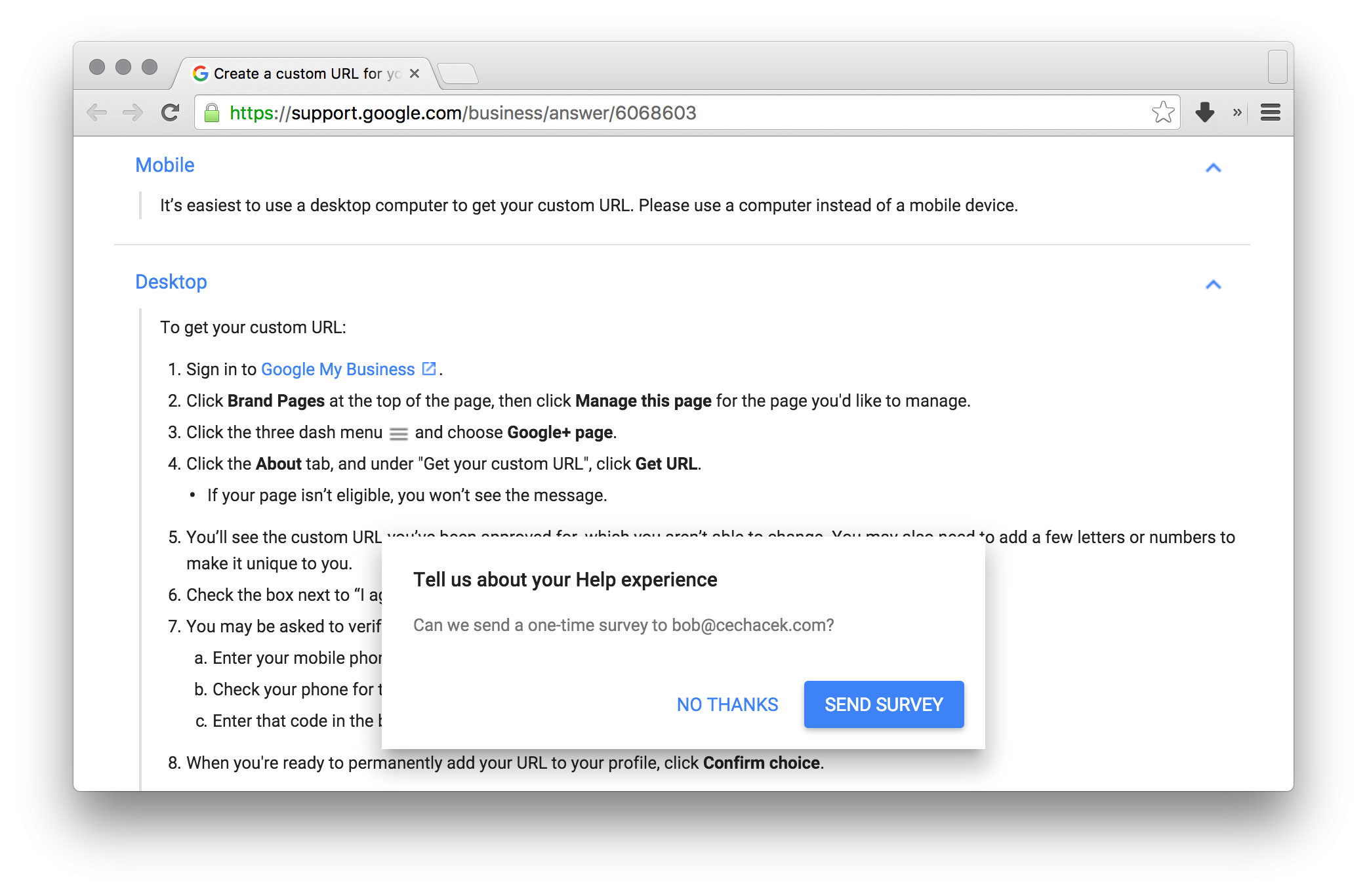 Tell us about your Help experience