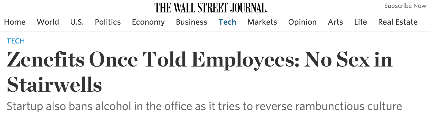 Zenefits tech bro startup