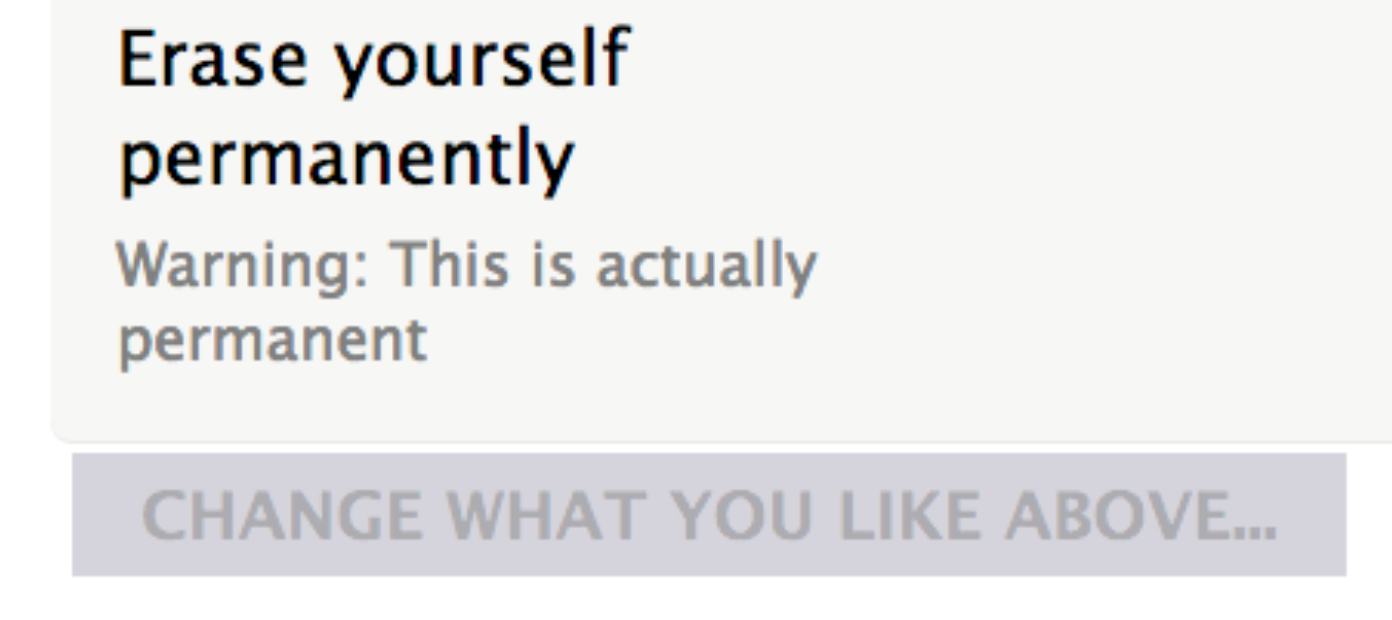 Erase yourself permanently
