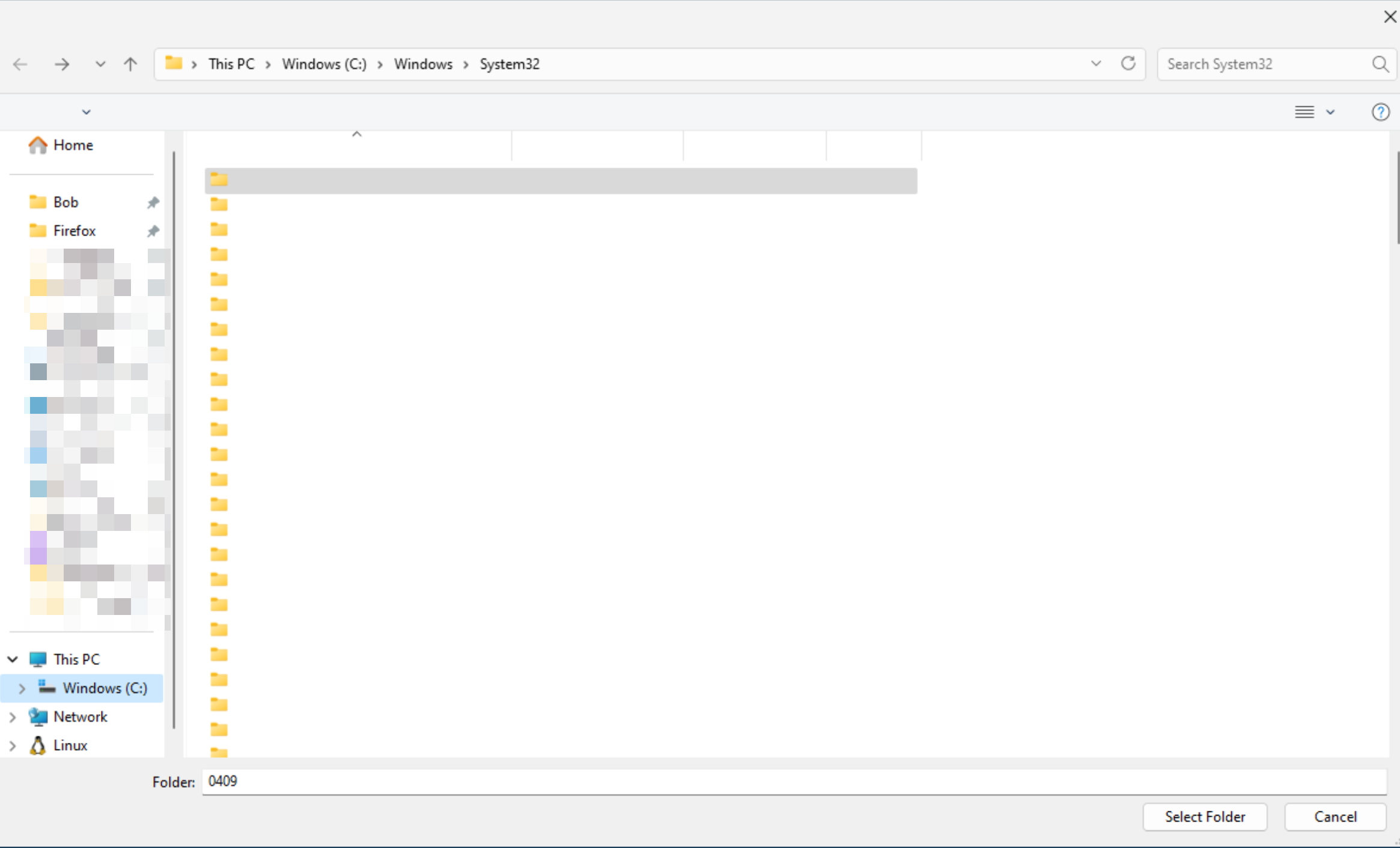 Windows Explorer Hidden folders