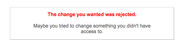 The change you wanted was rejected.