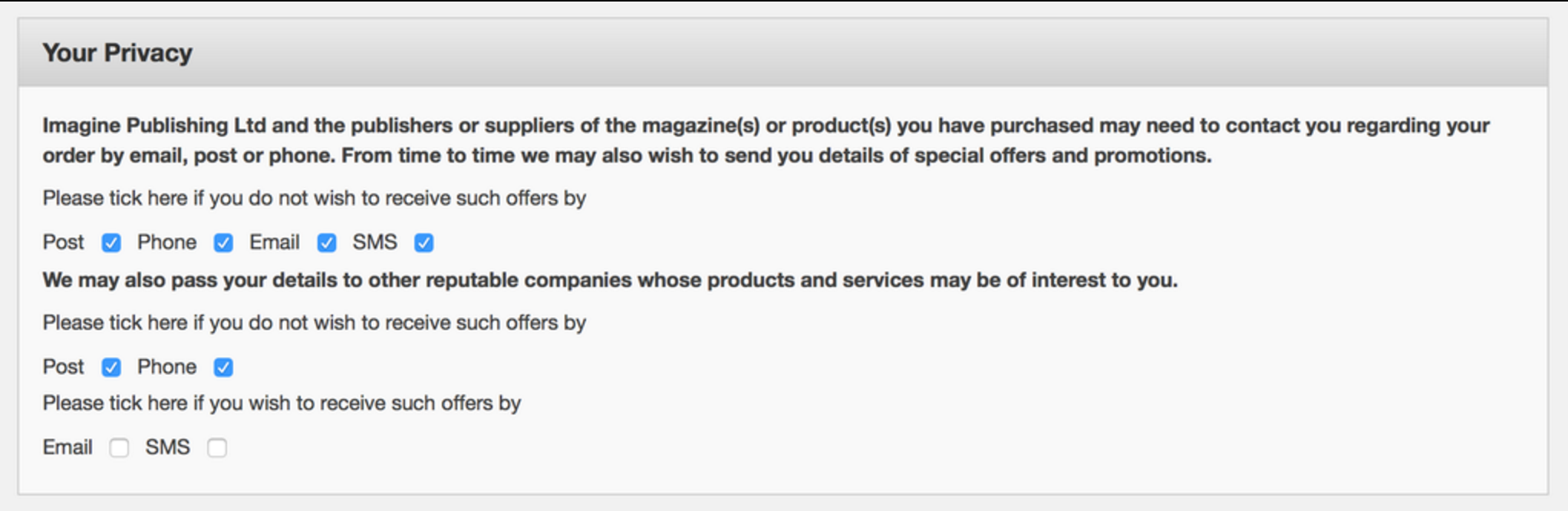 Please tick here if you do not wish, and here if you wish