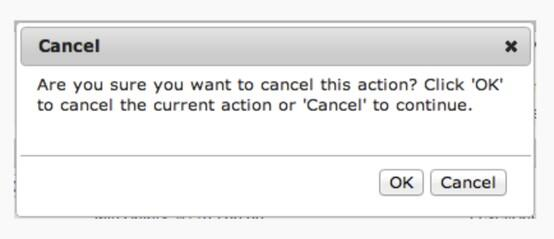 Click OK to cancel, click Cancel to continue