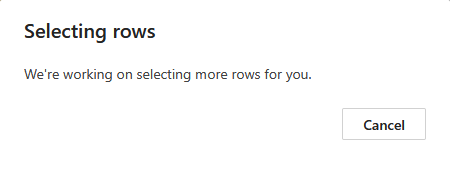 We’re working on selecting more rows for you.