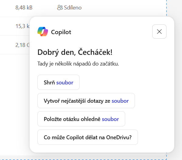 OneDrive / SharePoint – Dobrý den