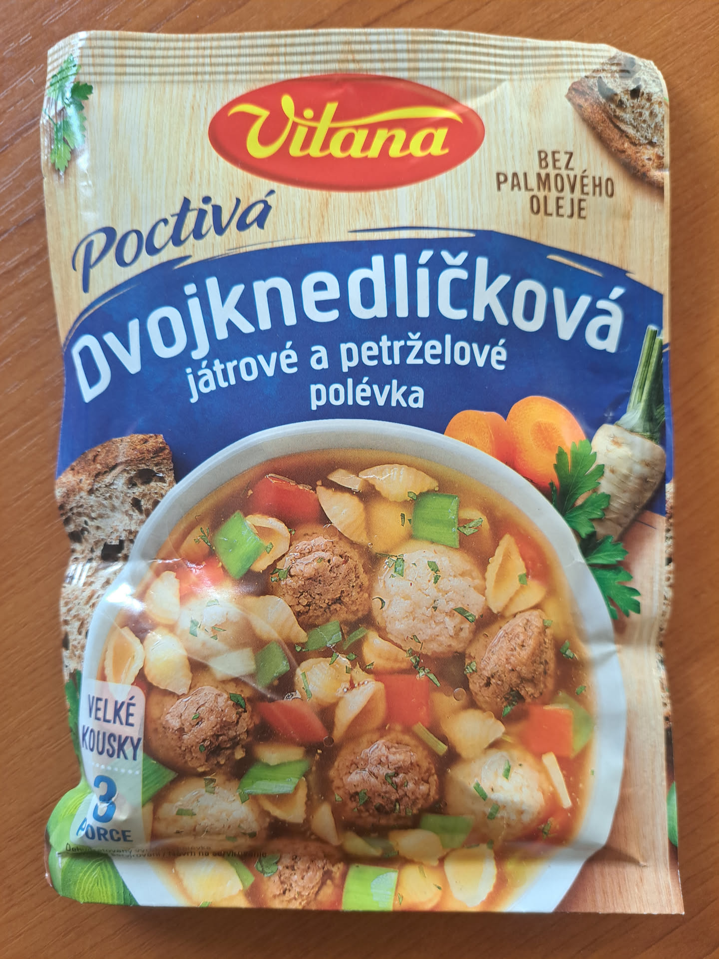 Dvojnedlíčková játrové a petrželové polívka