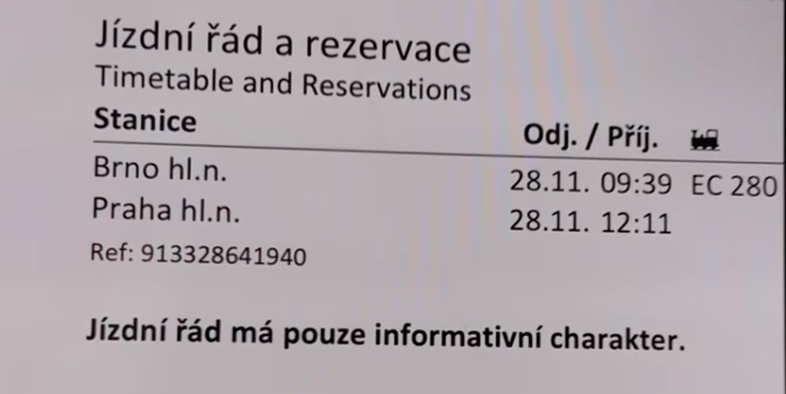 [Czech] Jízdní řád má pouze informativní charakter.