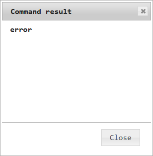 Command result: error
